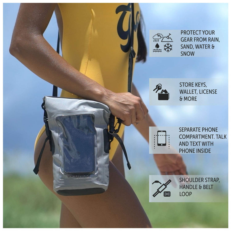 geckobrands Waterproof Phone Tote Dry Bag Waterproof Case, Neon Green - Works with Samsung Galaxy, iPhone, Google Bright Green