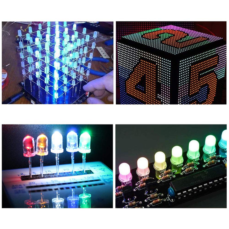 [AUSTRALIA] - YIXISI 400 Pieces 5 mm LED Light Emitting Diode Set, Round Head LED, 5 Colours (80 Pieces of Each Colour), White, Red, Yellow, Green, Blue 5mm-400 