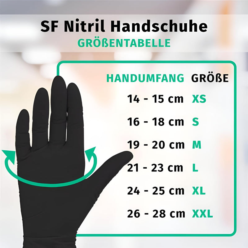 Nitrile Gloves, Box of 100 (XS, Black) Disposable Gloves, Examination Gloves, Powder-Free, Non-Sterile, Latex-Free