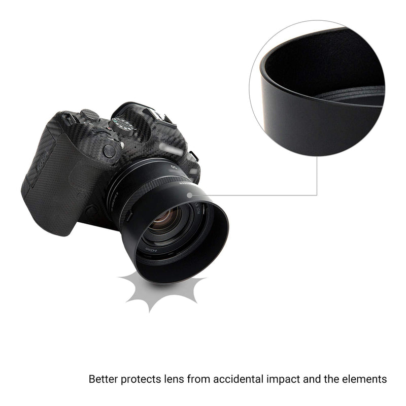 [AUSTRALIA] - RF 50mm Lens Hood Shade for Canon RF 50mm f/1.8 STM Lens Replaces Canon ES-65B Hood with Original Design on Canon EOS R100 R50 R10 R8 R7 R6 R5 RP R Cameras Replace Canon ES-65B for RF 50mm f/1.8 STM 
