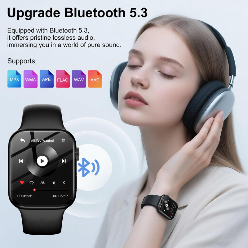 [AUSTRALIA] - MP3 Player with Bluetooth 5.3 - SWOFY M2 32GB Touchscreen Music Player with Detachable Strap,Built-in Speaker,1.91'' IPS Display,Portable Sport MP3 Players for Running,Gym,Kids & Adults - Black 