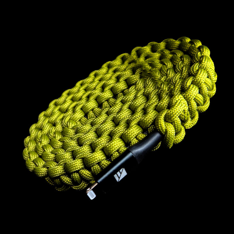 Darrk Energy Lightning to C Paracord Cable & USB C to C Paracord Cable (18W, Green)