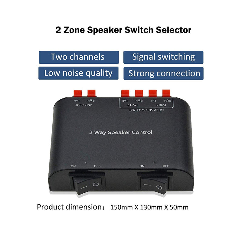 [AUSTRALIA] - A ADWITS 2-Channel Speaker Switcher Selector Box with Terminal Claps 150W RMS per Channel, Black 2-ZONE SPEAKER SWITCH 