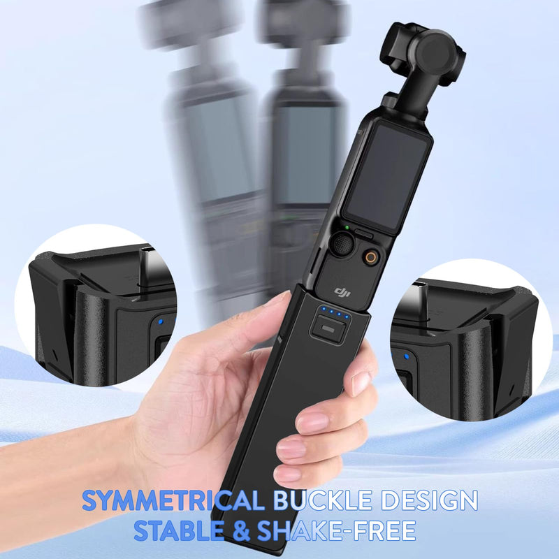 5000mAh Fast Charging Battery Handle for DJI Osmo Pocket 3 Accessories Battery Grips for Xtra Muse, Supports External Audio Devices, Data Transfer & Features a Reserved 1/4” Thread