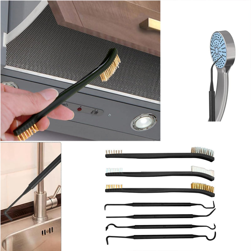 6 Pieces Metal Brush with Double Ended + 4 Pieces Cleaning Tips, Mini Metal Brushes for Cleaning Slag and Roller