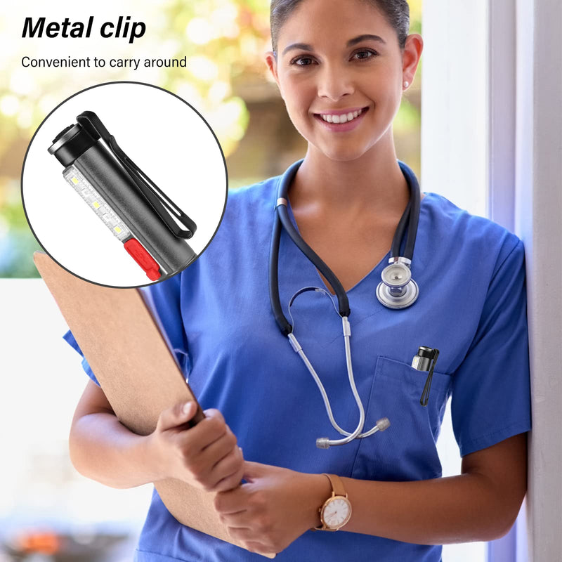 1 x Pupil Light, Diagnostic Light, Pupil Light, Emergency Service, Medical Pupil Light, with Pupil Meter and Ruler, Rechargeable USB LED Pen Lamp for Nurse (1) 1