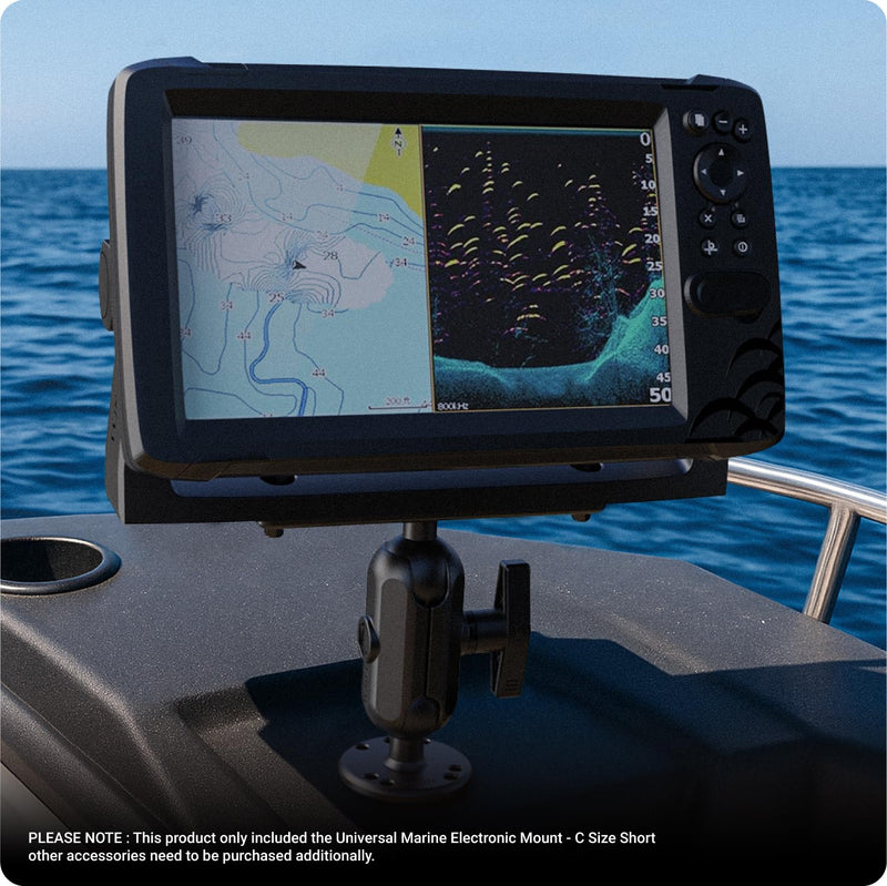TUSITA Universal Marine Electronic Mount - C Size Short, Aluminum Fish Finder Mount with 1.5" Ball for Boat, 360° Rotation, High Salt Water Resistant, Compatible with Garmin, Lowrance and More Short Arm