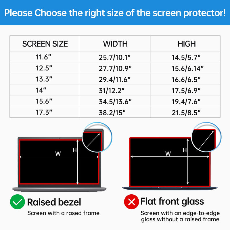 11.6inch Laptop Screen Protector, Tempered Glass Protector for HP/Dell/Sony/Gateway/Samsung/Lenovo/Acer/MSI/LG/Razer Blade 11.6 inch Aspect Ratio 16:9 Laptop, 9H Hardness, Fingerprint Resistant, Bubble Free