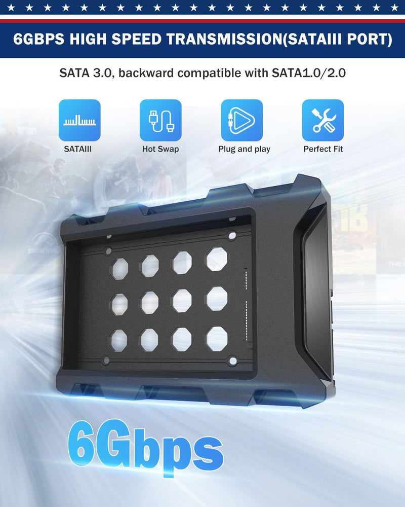4 Pack SSD HDD Holder Mounting Bracket Hard Drive Adapter 2.5'' to 3.5'' SSD Bracket Converter Internal Hard Disk Drive Caddy Case Tray for 2.5 HDD with SATA III Interface Hot Swap Plug 4 Pack