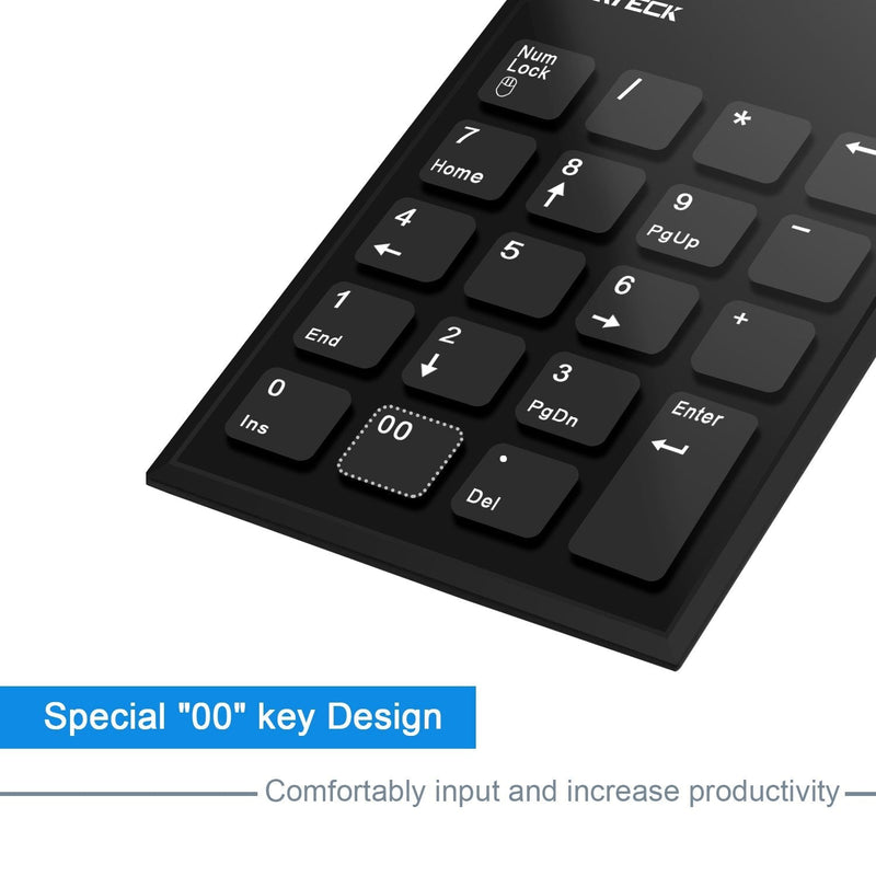 Numeric Keypad & Mouse Combo, Cateck 2.4G 19 Keys Wireless Mini USB Number Pad Keyboard and Mouse Combo with USB Receiver for Laptop Desktop PC Notebook- Just One USB Receiver