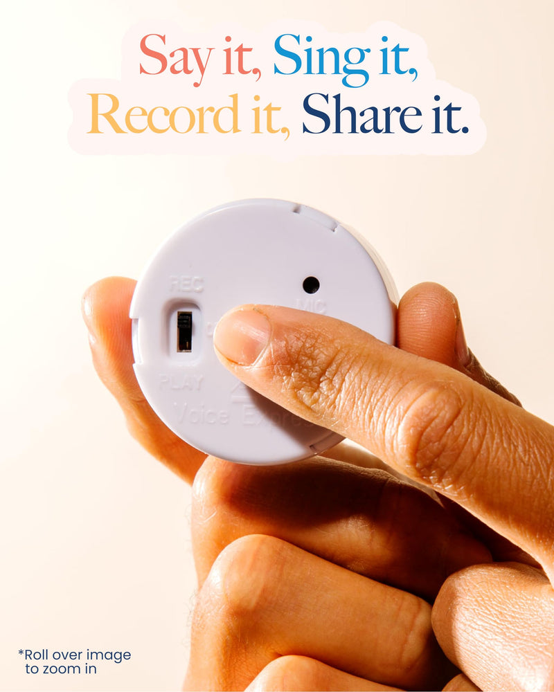[AUSTRALIA] - VoiceGift 20 Second Multi-Message Voice Recorder, Record Custom Messages for Plush Toy, Stuffed Bear Toy, Baby Doll Toy, and Pillow - 2 Pack 20-Second Mini-Me Voice Recorder - 2 Pack | White 
