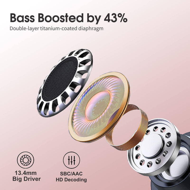 Ear buds Wireless Earbuds Bluetooth 5.3 Headphones 60hrs Playtime with Digital Display Sports Wireless Headphones with Earhook Deep Bass IPX7 Waterproof Over-Ear Earbuds for Android iOS Workout