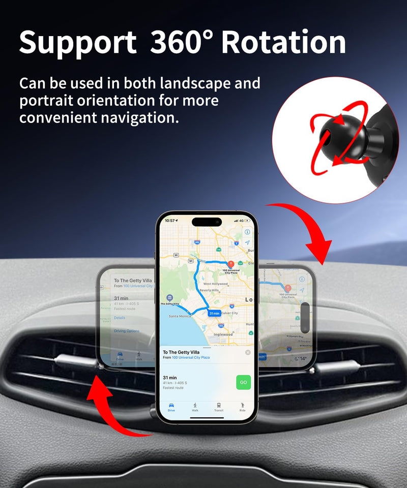 Car Phone Holder for Jeep Renegade 2015-2024 Auto Accessories, Cell Phone Mount Compatible with MagSafe, 360° Rotation, Hands Free Not Affect Air Vent