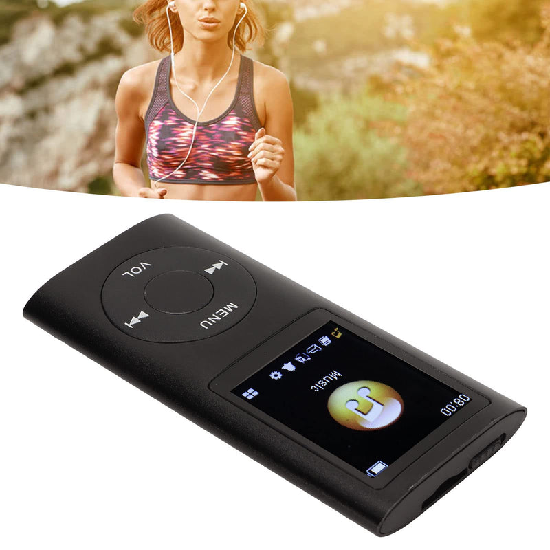 MP3 Player Stylish Multifunctional Lossless Sound Slim 1.8 Inch LCD Screen Portable MP3 Music Player (Black)