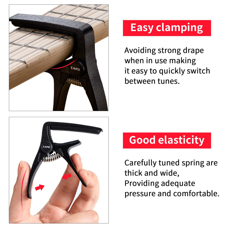 Ukulele Capo for 4 String Guitar and Mandolin, Mini Size Professional Ukulele Capo (BLACK) ENO-CAPO-00