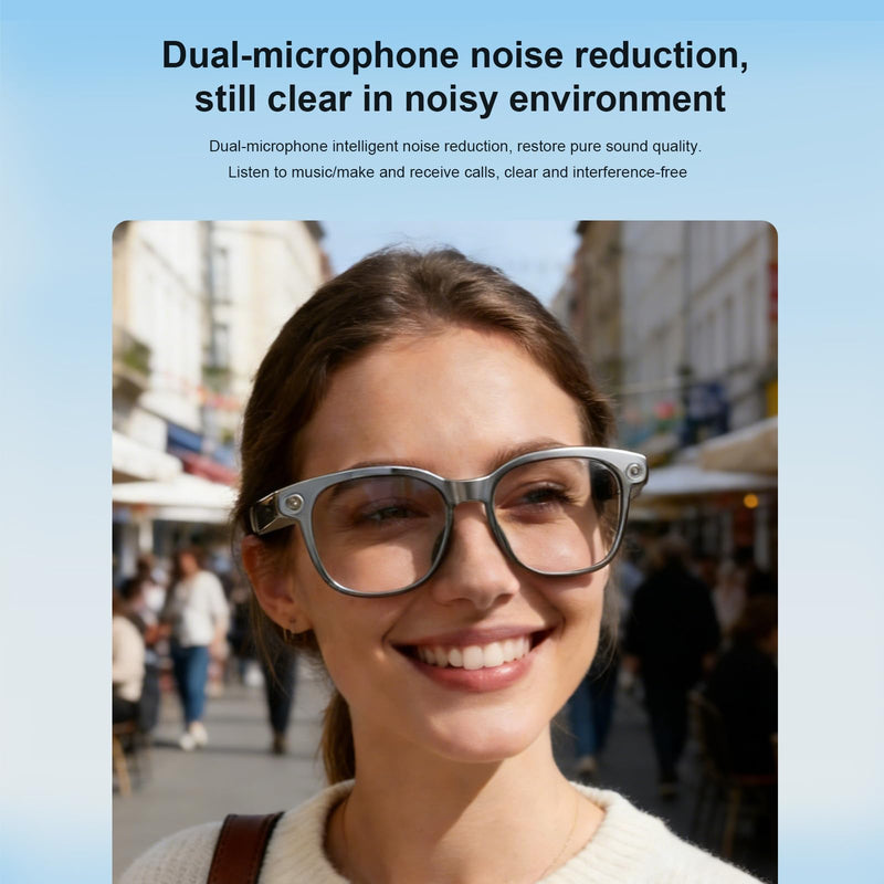 2026 AI Glasses with Anti-Shake 8MP Camera & 1080P HD Video Recording, Smart Glasses for Adults,with Translation, AI Voice Assistant,Object Recognition, Conferences Recording