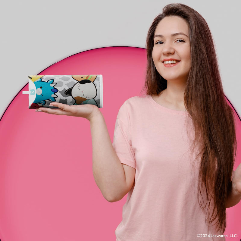 [AUSTRALIA] - Squishmallows Wireless Bluetooth Speaker - Splashproof Rechargeable Wireless Speaker With 3 Hours Playtime/SD Slot/FM Radio- Squishmallows Gifts for Girls, Boys, Women, Men and All Squish Squad Fans Black/White Multi 