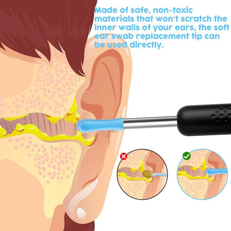 90 Pieces Silicone Ear Cleaner Head for Earwax Remover Ear Spoon Accessories for Ear Wax Removal Hearwax Remover Replacement Tip Interchangeable Tips for Ear Cleaner Smooth Soft EarCleaner Accessories