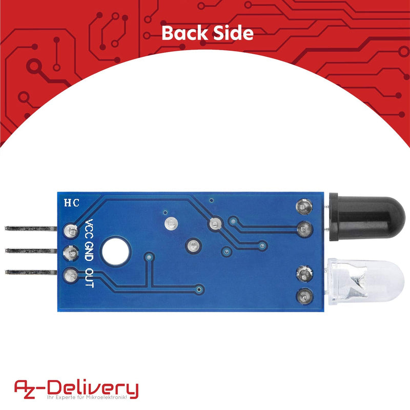 AZDelivery 3 x IR Infrared Module for Obstacle Detection Distance Sensor Compatible with Arduino and Raspberry Pi Includes eBook