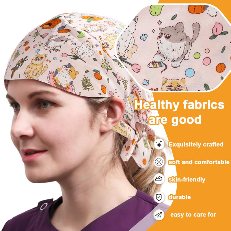 WUSJCOF Adjustable Work Cap, Surgical Cap Fabric, Surgical Caps, Fabric Nurse, Accessories for Doctors, Nurse Cap, Cotton Dust Cap, Cute Unisex Dust Cap