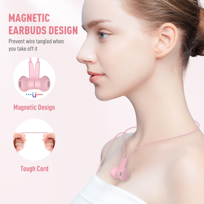 USB C Headphones for iPhone 15 Pro Max Plus iPad Air, Type C Earphones with Mic HiFi Stereo Magnetic USBC Wired Earbuds for Samsung Galaxy S24 Ultra A35 S23 Fe S22+ Flip Fold 5 Pixel 8A 8 7 Pro, Pink