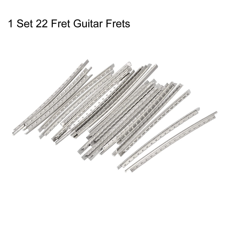 MECCANIXITY Electric Guitar Fret Wire Guitar Fretboard 22 Fret 2.4mm Silver Tone for Guitar Fingerboard Replacement, Pack of 22