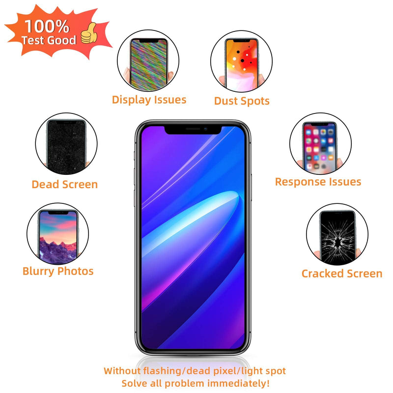 for iPhone 11 Screen Replacement 6.1 3D Touch Screen LCD Display Digitizer for A2111, A2223, A2221 Cell Phone Repair Kits+ Waterproof Frame Adhesive Sticker+Screen Tempered Protector+Face ID 11-6.1inch