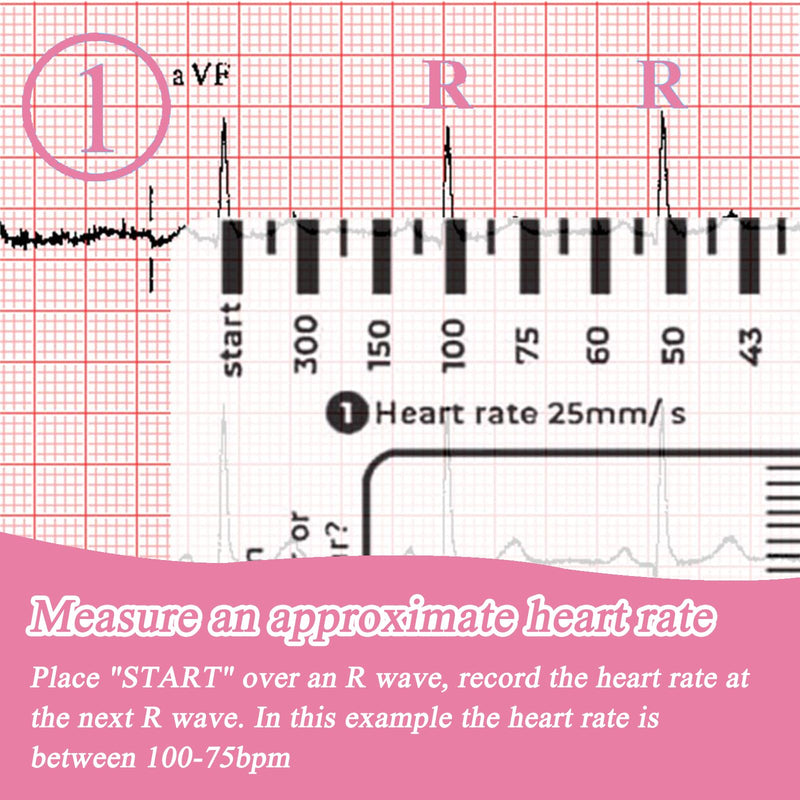 [AUSTRALIA] - Ecg 7 Step Ruler, Ecg/Ekg 7 Step Ruler Card, Portable Ecg Ruler Plastic Ruler Measuring Tool, Provides Data Support, Wear-resistant and Durable, Suitable for Doctors, Medical Students, etc. 