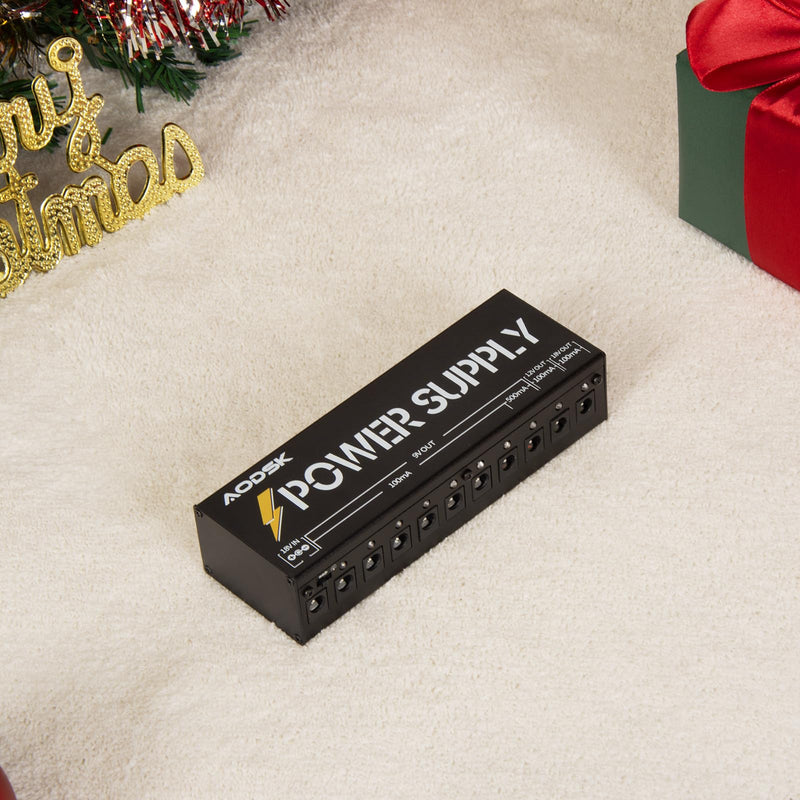 AODSK Guitar Effect Pedal Power Supply,9V/12V/18V DC Output,10 Isolated DC Output（AH-05）