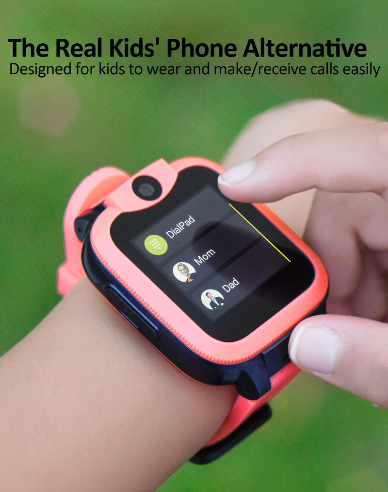 Easyfone KW2 4G Kids Smart Watch Phone with GPS Tracker, Calls, Chats, Pink | Smartwatch for Kids with Safe Calling, Activity, Parental Controls, SOS Button, Class Mode