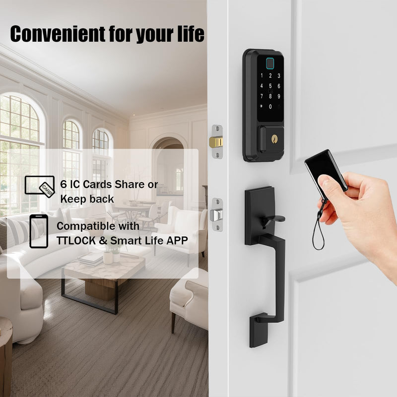 [AUSTRALIA] - Key Fobs for Smart Fingerprint Door Lock, Keyless Entry Smart Cards for Door Lock, 13.56MHz RFID Key Fobs for Smart Fingerprint Door Lock, 6 PCS IC Cards for TTLock Smart Bluetooth WiFi Door Lock 