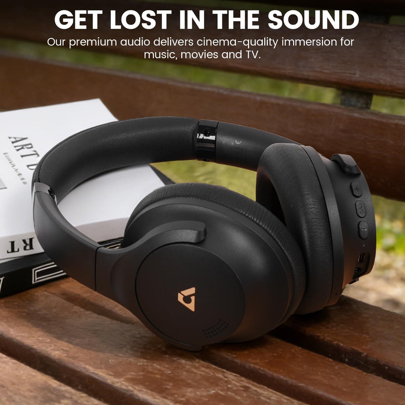 1Mii Y8+ Hybrid Active Noise Cancelling Headphones, 100H Playtime, Bluetooth 6.0 Over Ear LDAC Wireless Hi-Res Audio & Deep Bass, Comfortable for Travel Airplane Home Office, Custom EQ via App, Black