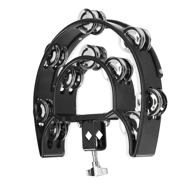 VGEBY Drum Set Hi Hat, Hi Hat Tambourine Drum Set Multifunctional Hand Bell Rattle Loose Double Row Bells Tambourine for for Mounted
