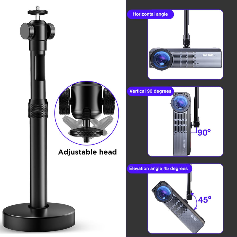[AUSTRALIA] - DAWASAPAT Projector Mount for Ceiling/Wall - ¼-Inch Screw Adjustable Tilt&Swivel Hanging Wall Mount Hanger Rack with Extension Pole for Mini Projector with Cable Ties White 