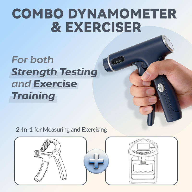 [AUSTRALIA] - 330lbs/150KG Handful Grip Strength Tester, Electronic Hand Dynamometer & Exerciser with Adjustable Resistance Trainer, LCD Screen, Ergonomic Handle for Home and Gym Use(Battery Not Included) 