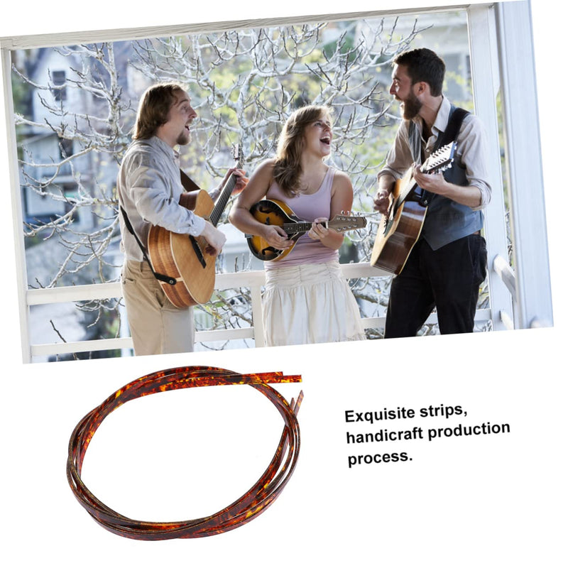 SUPVOX 2pcs guitar trim decked accessories Guitar parts Guitar Purfling Strip Binding Purfling Strip electric guitar strip inlay Guitar accessories Binding Strip mosaic plastic rosette 165x0.6cm Brown