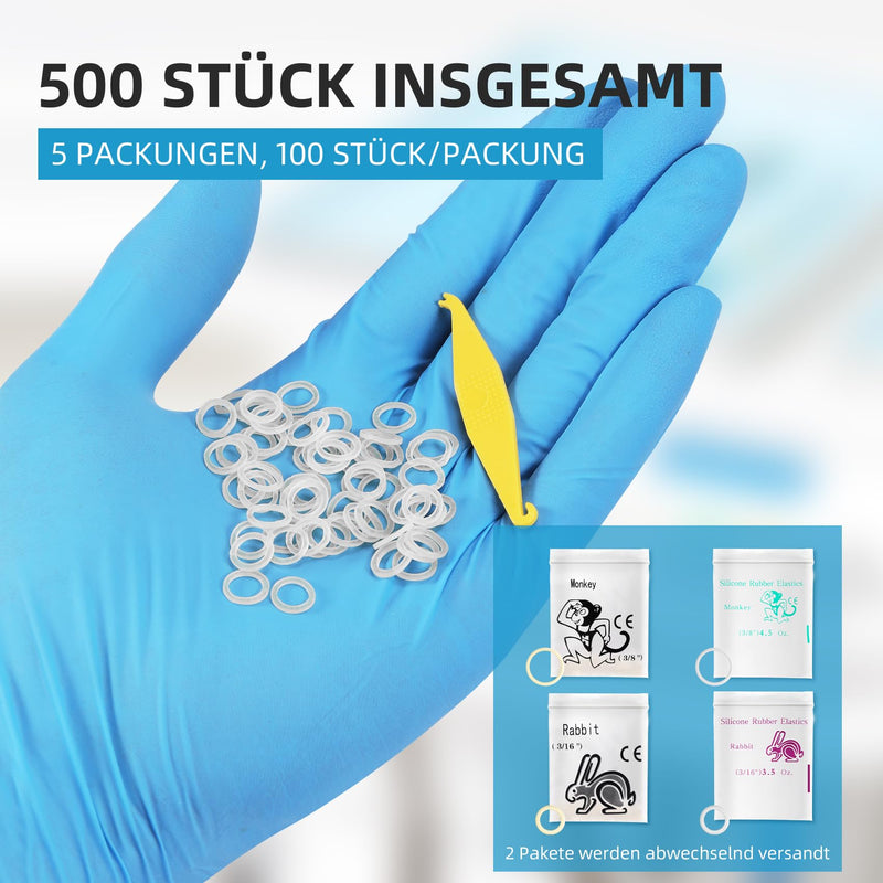 [AUSTRALIA] - Annhua Dental Braces with 5 Placements, 500 Pieces Braces Orthodontic Elastic Rubber Bands for Braces, Gap Teeth, Crooked Teeth, etc. (Rabbit 3/16 Inch 3.5 oz) Rabbit 3/16" 3.5oz 