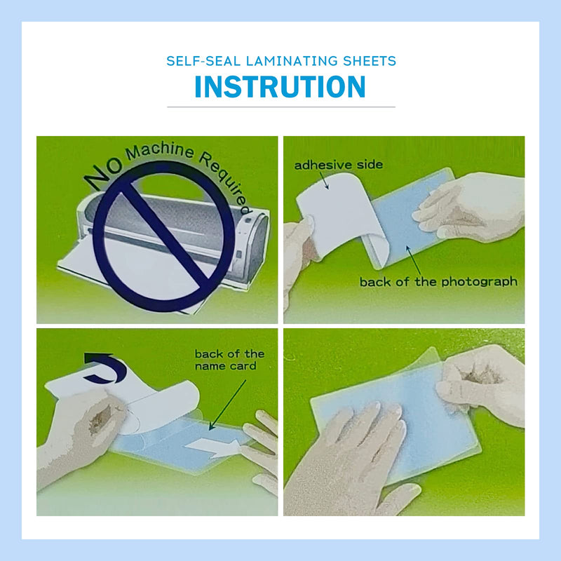 Uinkit Self Sealing Laminating Pouches Self Adhesive Laminating Sheets for Cards 2.6x3.9inches 50Pack 10Mil Thick Gloss Finish No Machine Need (2.6x3.9Inchesx50Pack) 2.6x3.9Inchesx50Pack