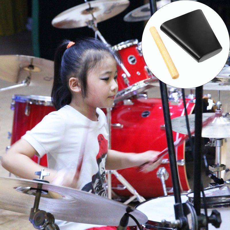 Percussion Instrument Cow Bell Noise Maker with Wooden Stick Metal Cowbell 6 Inch Wood Beater Stick for Percussion Drum Set Football Games Sporting Celebrating Events Wooden Stick