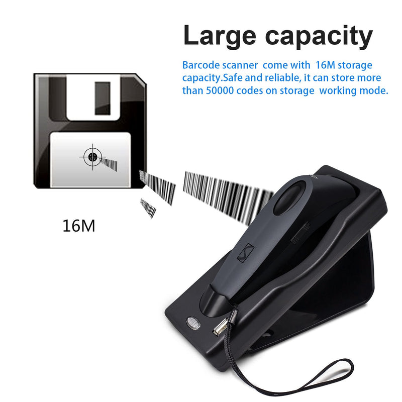 2D Bluetooth Barcode Scanner with Charging Base Dual 2.4G Wireless + Bluetooth 1D 2D Barcode Scanner QR PDF417 Data Matrix UPC Rechargeable Bar Code Scanner for Laptops/PC/Android/Apple iOS