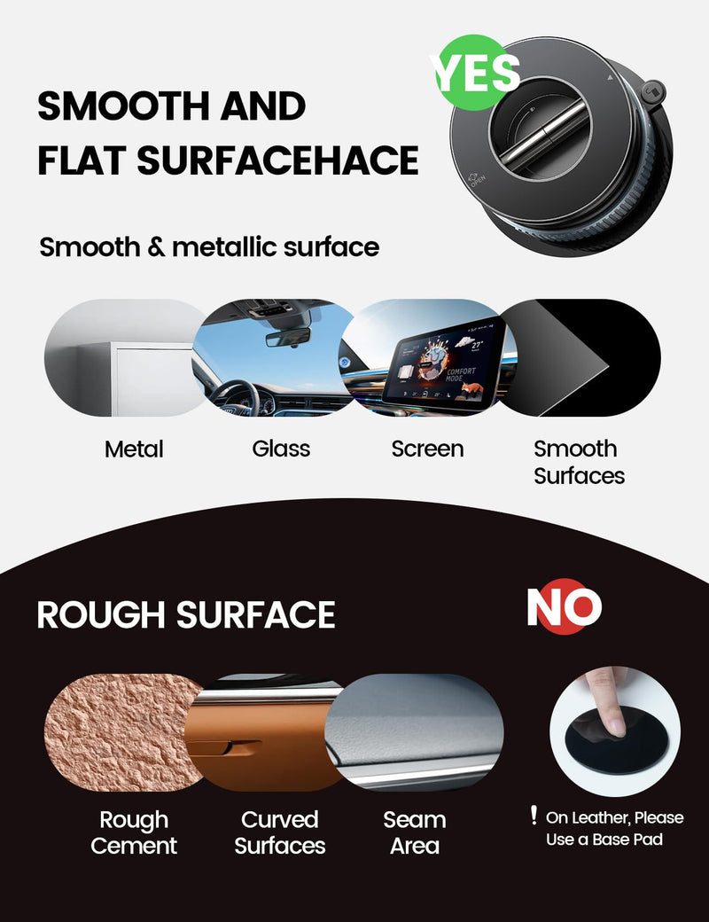 Lamicall for MagSafe Car Mount 70LBS Vacuum Suction Dashboard & Windshield | 20X Magnet Car Phone Holder 360° Foldable Magnetic Phone Holders for Your Car fit iPhone 17 16 15 14 Pro Max Gift Truck Black
