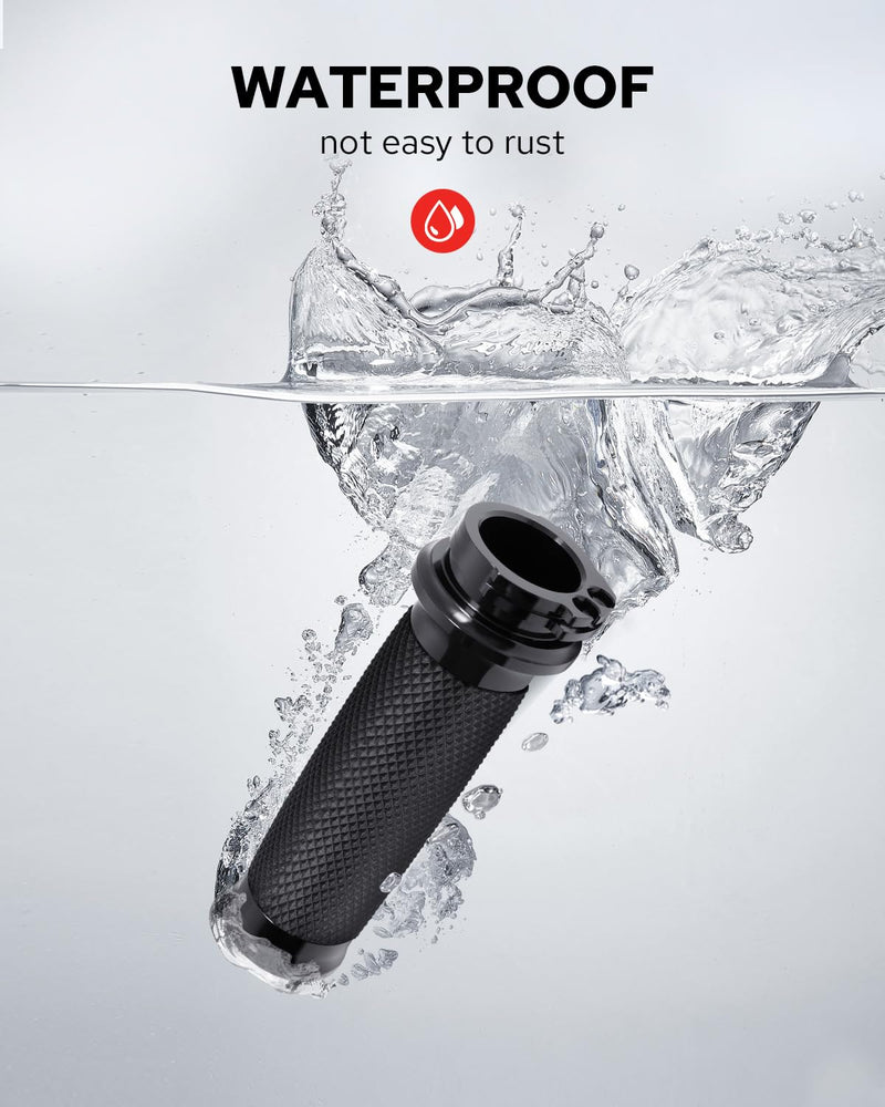 [AUSTRALIA] - Benlari 1inch Handlebar Grips, Cable Throttle Hand Grips, Non-Slip Rubber Motorcycle Handgrips Fit for Harley Davidson Touring Dyna Softail Sportster 883 1200 1inch Cable Throttle Handlebar Grips 