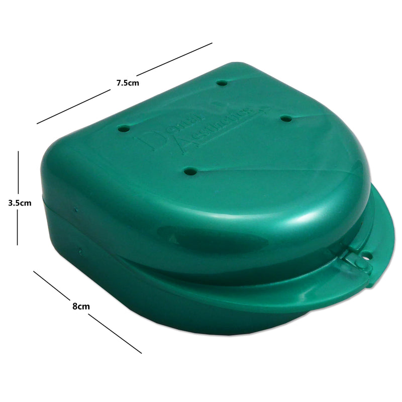 2 x Mouth Guard Box for Ortho Retainers, Sports Dentures, Dentures and More (Purple and Green) Purple and Green.