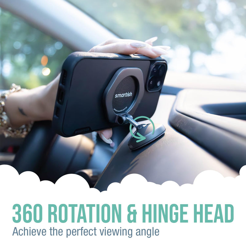 Smartish MagSafe Car Mount + MagSafe Mountaineer Wall Mount Bundle - Mountaineer - Magnetic Stick on Phone Mount Extra Strength Magnet for Apple Accessories