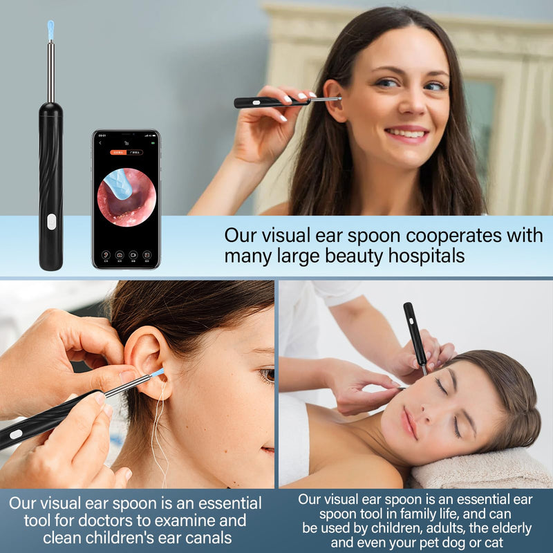 Pavlleen Ear Wax Remover Otoscope, with 6 LEDs and 3.5 mm Lens, IP67 Waterproof Otoscope, 360° Wide Angle Otoscope Camer, WiFi Ear Cleaner, Ear Cleaning for iPhone, iPad and Android Smartphones