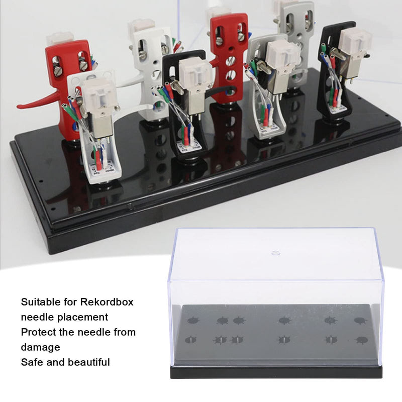 PUSOKEI Universal Turntable Headshell Cartridge Keeper, Record Player Stylus Holder Acrylic Box Phono Shell Case,Phonograph Turntable Cartridge Keeper Box.