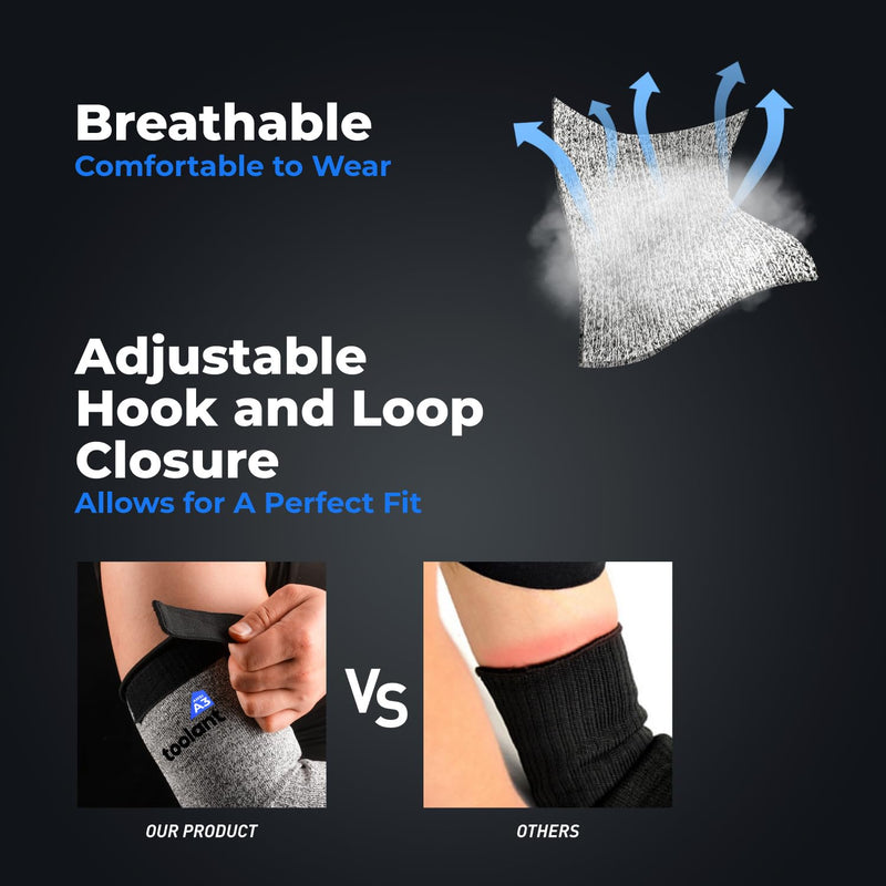[AUSTRALIA] - OriStout Cut Resistant Farmers Sleeves with Thumb Hole, Arm Protectors for Thin Skin and Bruising, for Gardening, Welding, Kitchen, Arm Guards for Biting, Pet Grooming, Grey, 1 Pair One Size Grey (1 Pair) - Long 