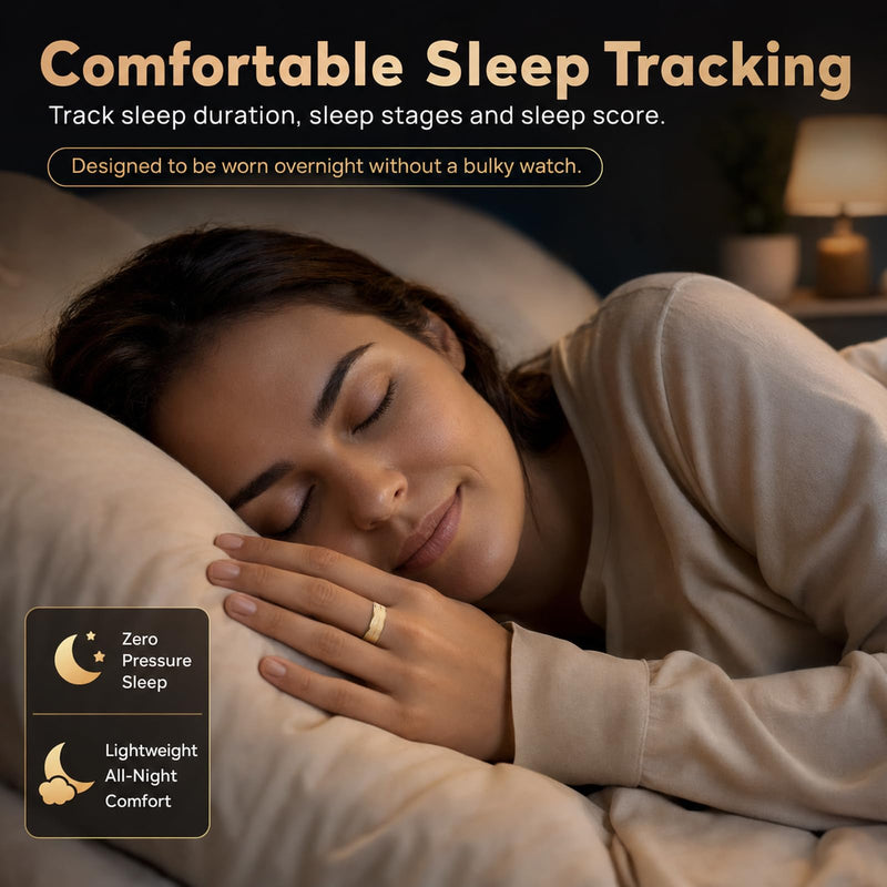 Smart Ring for Women Men Fitness Ring with Sleep Tracking Heart Rate Trends | Step Counter 5ATM Waterproof Activity Tracker Ring 5-7 Days Battery for Android iOS Silvery 11#