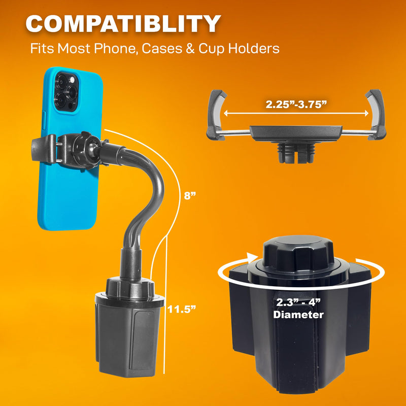 iBOLT miniProXL FlexiBOLT Phone Cup Holder Mount for Cars, Trucks