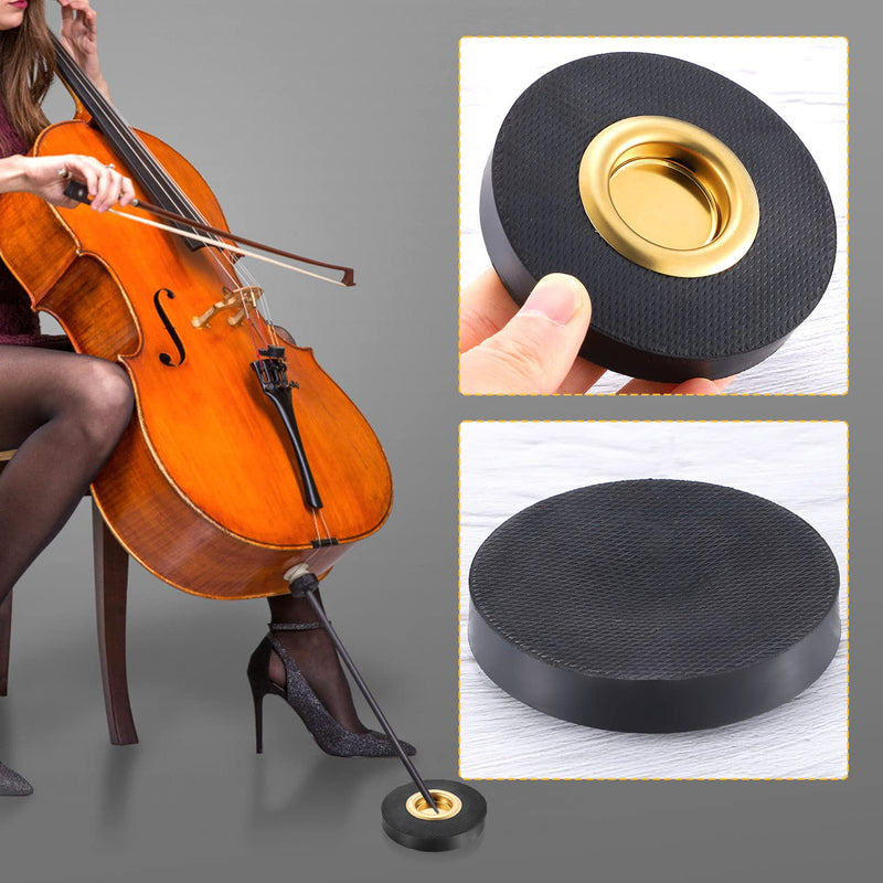 Facmogu Rock Stop for Cello, Cello Endpin Rest for Floor Protector String Instrument Accessory, Rock Stop Endpin Stand Holder with Reinforced Brass Cup & Hard Rubber Mat Anti-Slip Base